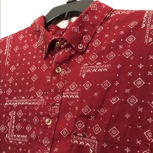 Red Hawaiian Button Down Shirt FINAL PRICE